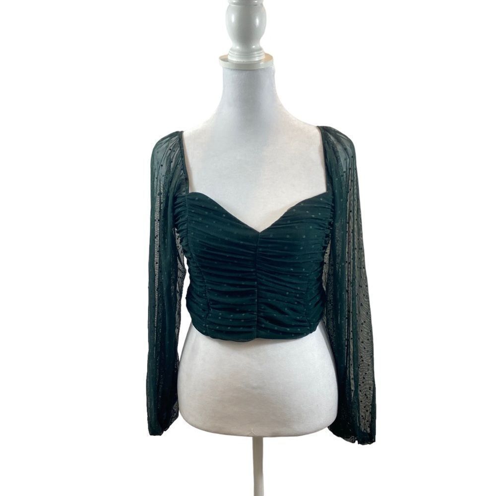 New without tags Socialite Brand‎ Green Long Sleeve Crop Top Size Small